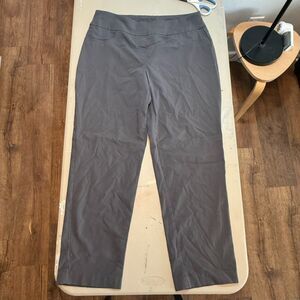 Ruby Rd Womens 14 Millennium Pull On Stretch Straight Leg Pants Charcoal